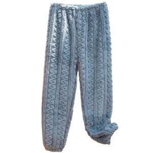 Cozy Textured Blue Fleece Pants
